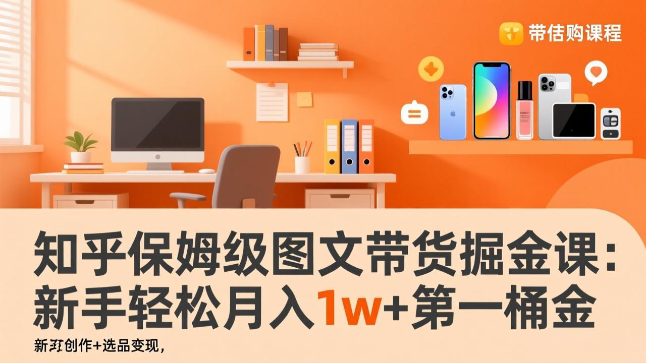 知乎保姆级图文带货掘金课：账号打造+爆文创作+选品变现，新手轻松月入1w+第一桶金-青年网赚