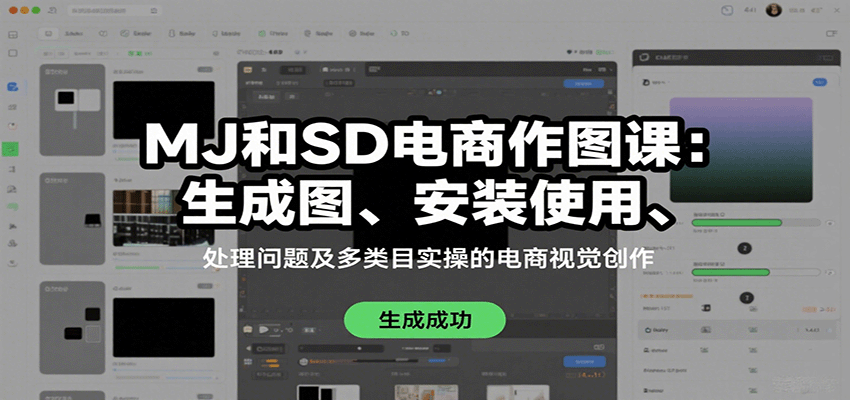 MJ和SD电商作图课：生成图、安装使用、处理问题及多类目实操的电商视觉创作-青年网赚