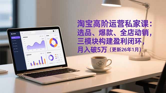 淘宝高阶运营私家课：选品、爆款、全店动销，三模块构建盈利闭环，月入破5万(更新26年1月-青年网赚