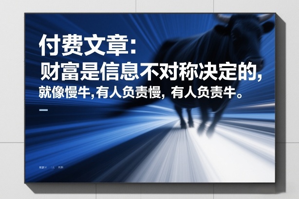 付费文章：财富是信息不对称决定的，就像慢牛，有人负责慢，有人负责牛-青年网赚