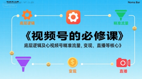 视频号的必修课，视频号的底层逻辑及核心视频号精准流量，变现，直播等核心-青年网赚