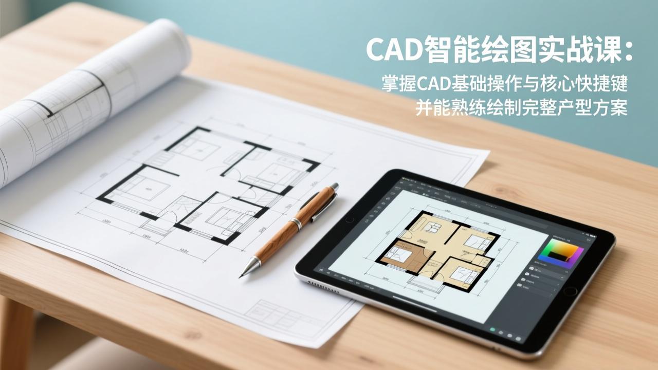 CAD智能绘图实战课：掌握CAD基础操作与核心快捷键，并能熟练绘制完整户型方案-青年网赚