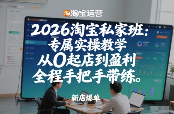 2026淘宝私家班：专属实操教学，从0起店到盈利，全程手把手带练(更新26年2月)-青年网赚