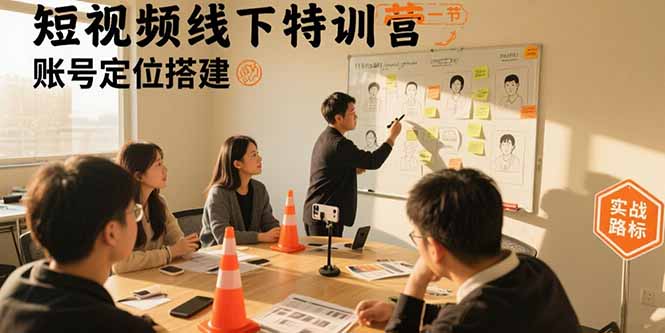 短视频线下特训营：账号定位搭建/口播号拍摄剪辑/直播间流量入口/变现实战-青年网赚