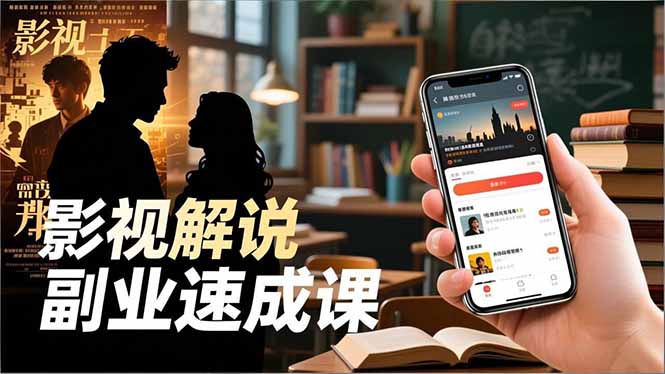 Tk影视解说副业速成课，软件安装、全流程实操、爆款预设，新手两周变现-青年网赚