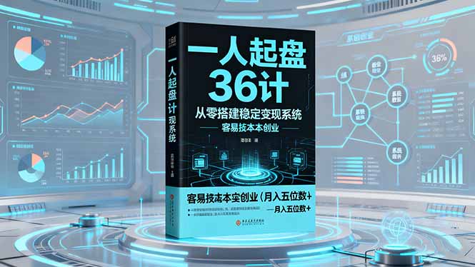 一人起盘36计：从零搭建稳定变现系统，实现低成本创业，月入五位数+-青年网赚