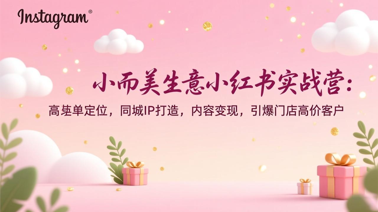 小而美生意小红书实战营：高客单定位，同城IP打造，内容变现，引爆门店高价客户-青年网赚