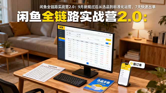 闲鱼全链路实战营2.0：9月新规过后从选品到标准化运营，7天快速出单-青年网赚