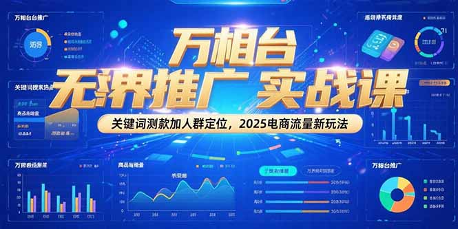 万相台无界推广实战课，关键词测款加人群定位，2025电商流量新玩法-青年网赚