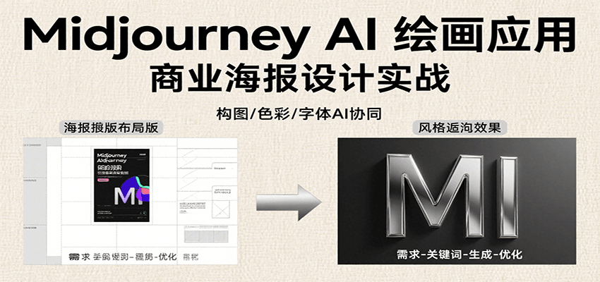 Midjourney AI绘画应用，关键词指令解析、漫画头像制作、海报设计、3D人物生成等-青年网赚