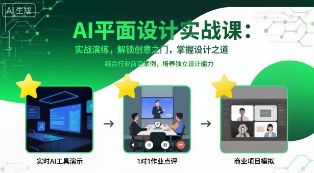 AI平面设计实战课，实战演练，解锁创意之门，掌握设计之道-青年网赚