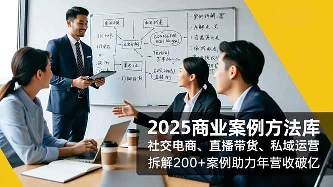2025商业案例方法库，社交电商、直播带货、私域运营，拆解200+案例助力年营收破亿-青年网赚