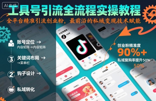 工具号引流全流程保姆级实操教程，全平台精准引流创业粉，最前沿的私域变现技术赋能-青年网赚
