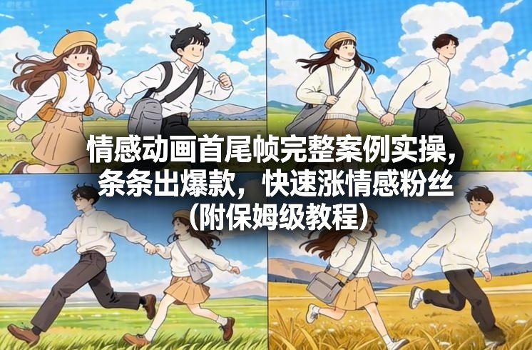 情感动画首尾帧完整案例实操，条条出爆款，快速涨情感粉丝(附保姆级教程)-青年网赚