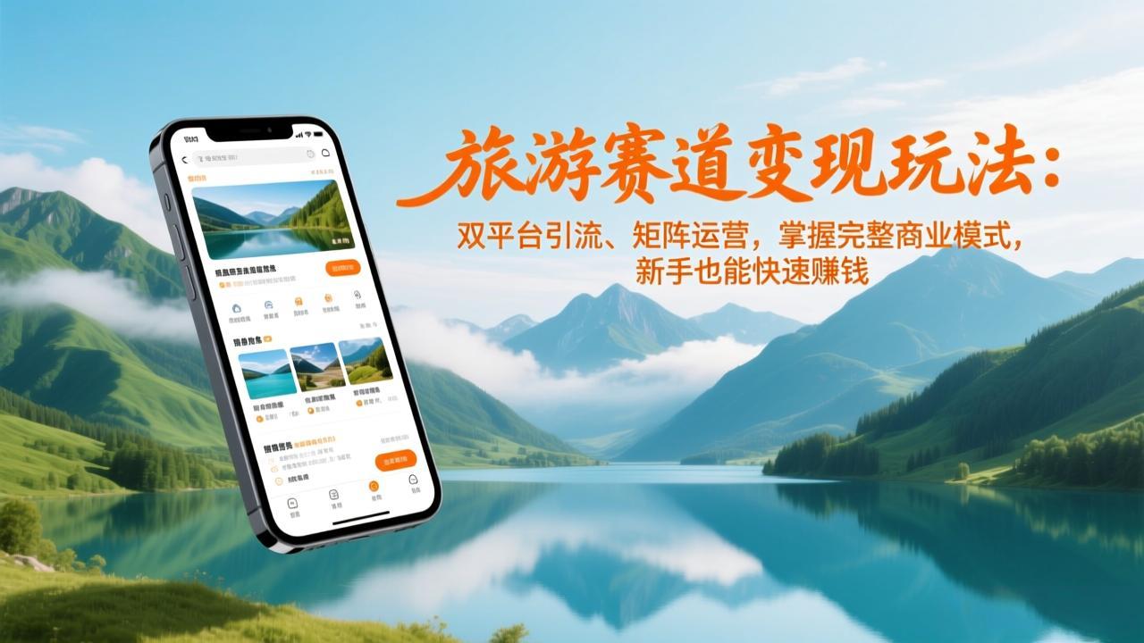 旅游赛道变现玩法：双平台引流、矩阵运营，掌握完整商业模式，新手也能快速赚钱-青年网赚