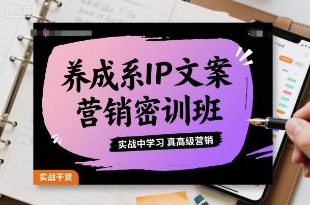 养成系IP文案营销密训班，实战中学习真高级营销-青年网赚