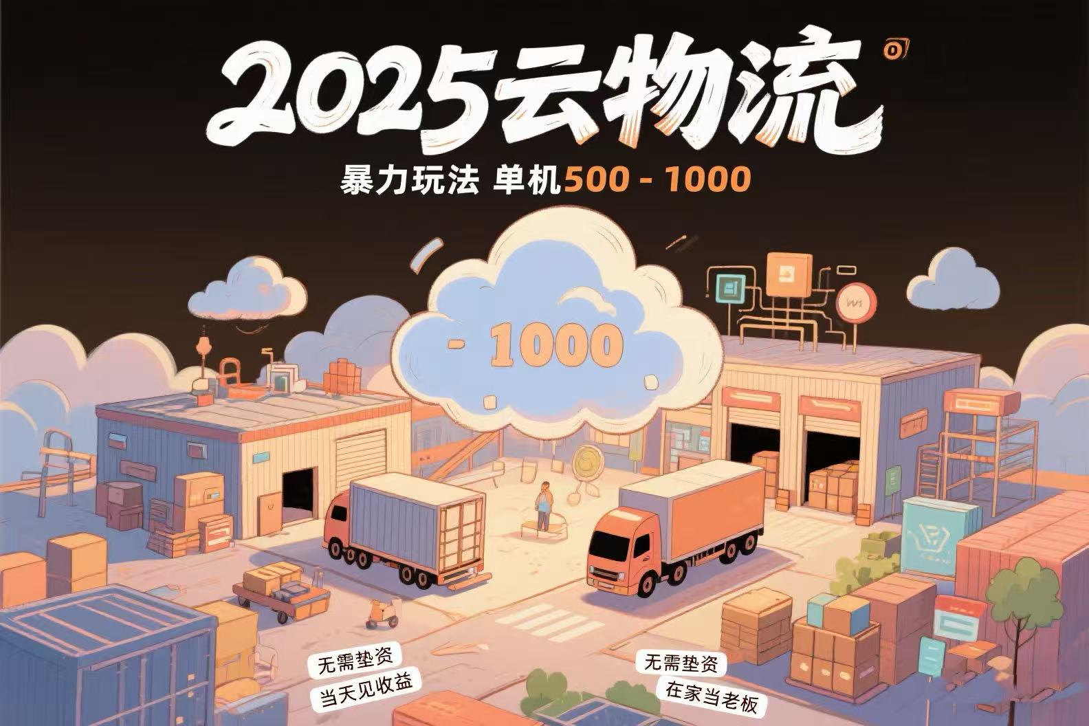 云物流赚差价，项目纯利润500~1000，无需垫资，当天到账。不需要有车，…-青年网赚