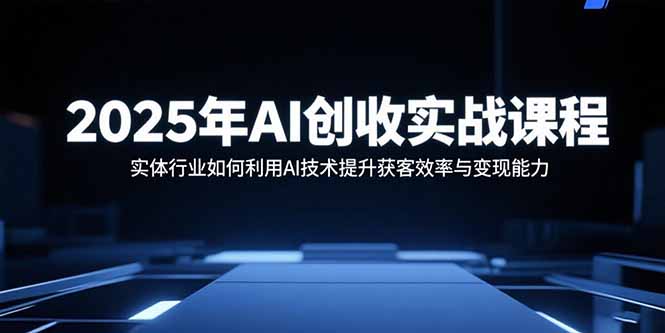 2025年AI创收实战课程：实体行业如何利用AI技术提升获客效率与变现能力-青年网赚