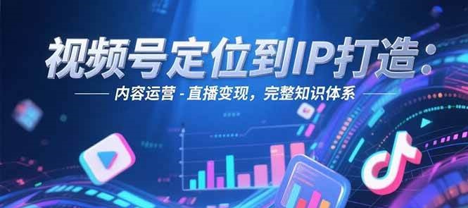 视频号定位到IP打造：账号搭建-内容运营-直播变现，完整知识体系-青年网赚