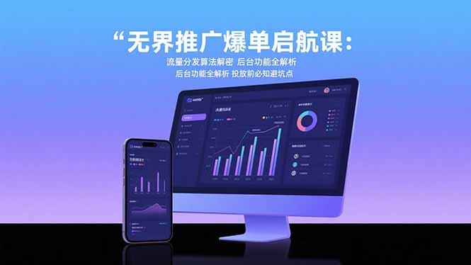 无界推广爆单启航课：流量分发算法解密 后台功能全解析 投放前必知避坑点-青年网赚