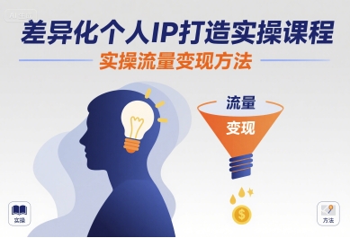 差异化个人IP打造实操课程，实操流量变现方法-青年网赚