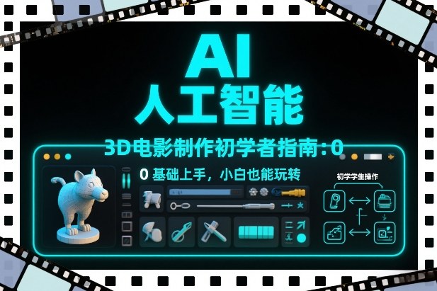 AI人工智能3D电影制作初学者指南：0基础上手，小白也能玩转-青年网赚