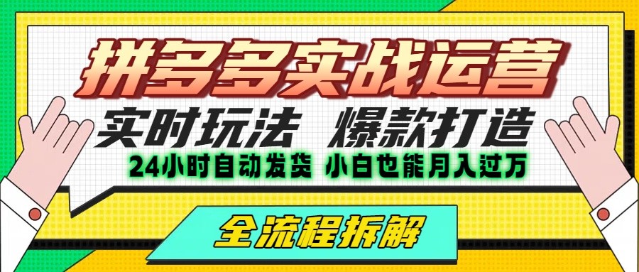 拼多多最新实战运营高投产：长久稳定项目，单店利润一天三位数-青年网赚