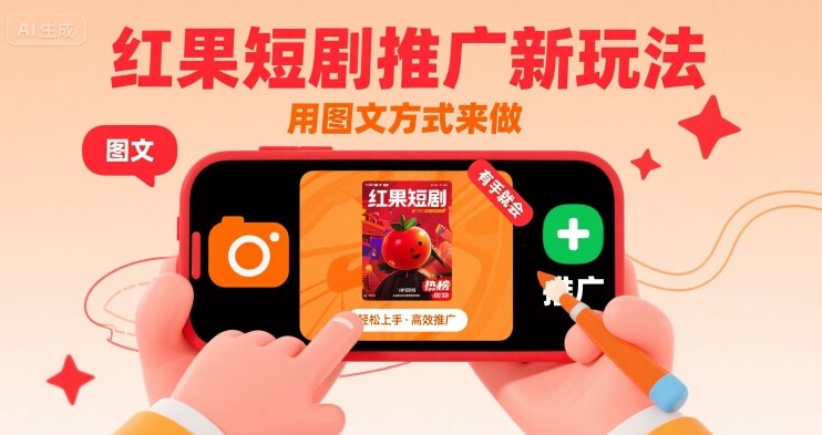 红果短剧推广新玩法，用图文方式来做，有手就会-青年网赚