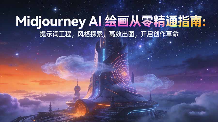 Midjourney AI绘画从零精通指南：提示词工程，风格探索，高效出图，开启创作革命-青年网赚