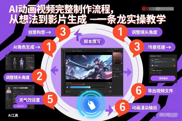 AI动画视频完整制作流程，从想法到影片生成一条龙实操教学-青年网赚