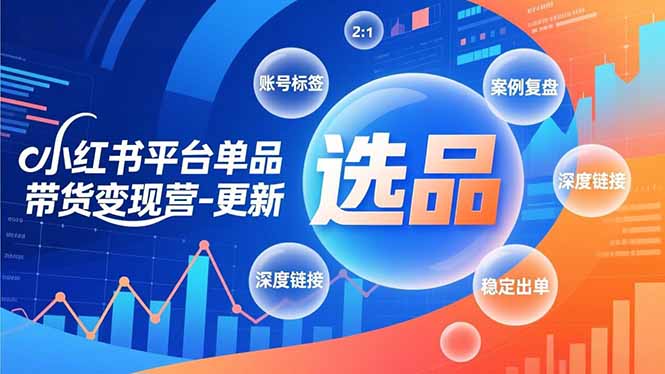 小红书平台单品带货变现营-更新,极致选品、账号标签、案例复盘,深度链接,快速启动稳定出单-青年网赚