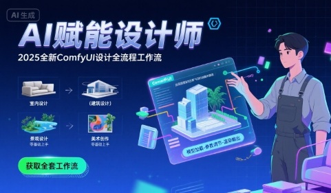 AI赋能设计师， 2025全新comfyui设计全流程工作流 ，室内-建筑-景观-美术，零基础直接上手-青年网赚