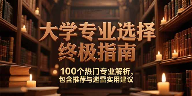 付费文：大学专业选择终极指南,100个热门专业解析,包含推荐与避雷实用建议-青年网赚