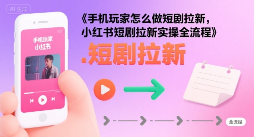 手机玩家怎么做短剧拉新，小红书短剧拉新实操全流程-青年网赚
