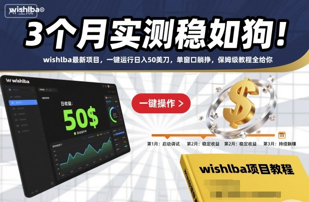 3个月实测稳如狗！wishlba最新项目，一键运行日入50美刀，单窗口躺挣，保姆级教程全给你【揭秘】-青年网赚