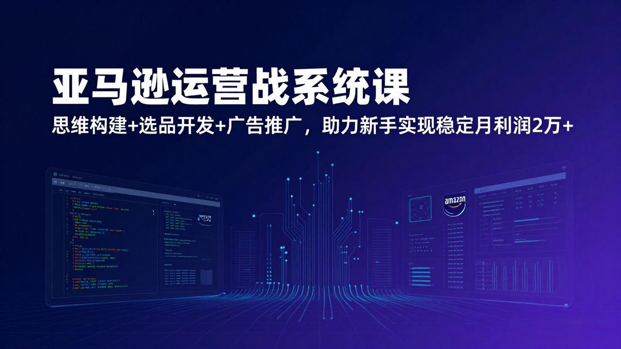 亚马逊运营实战系统课，思维构建+选品开发+广告推广，助力新手实现稳定月利润2万+(更新-青年网赚