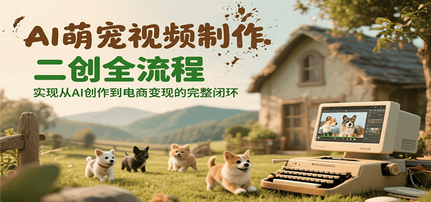 AI萌宠视频制作二创全流程，实现从AI创作到电商变现的完整闭环-青年网赚