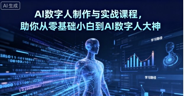 AI数字人制作与实战课程，助你从零基础小白到AI数字人大神-青年网赚