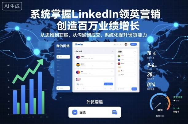 系统掌握LinkedIn领英营销，创造百万业绩增长，从思维到获客，从沟通到成交，系统化提升外贸能力-青年网赚