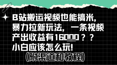 b站掘金计划？搬运视频也能挣拉新的收益，小白应该怎么玩！-青年网赚