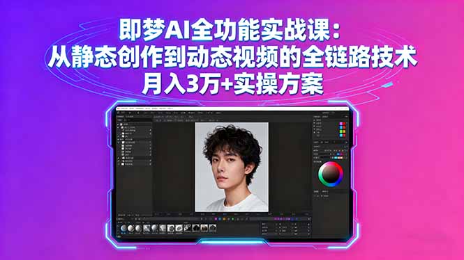 即梦AI全功能实战课：从静态创作到动态视频的全链路技术 月入3万+实操方案-青年网赚