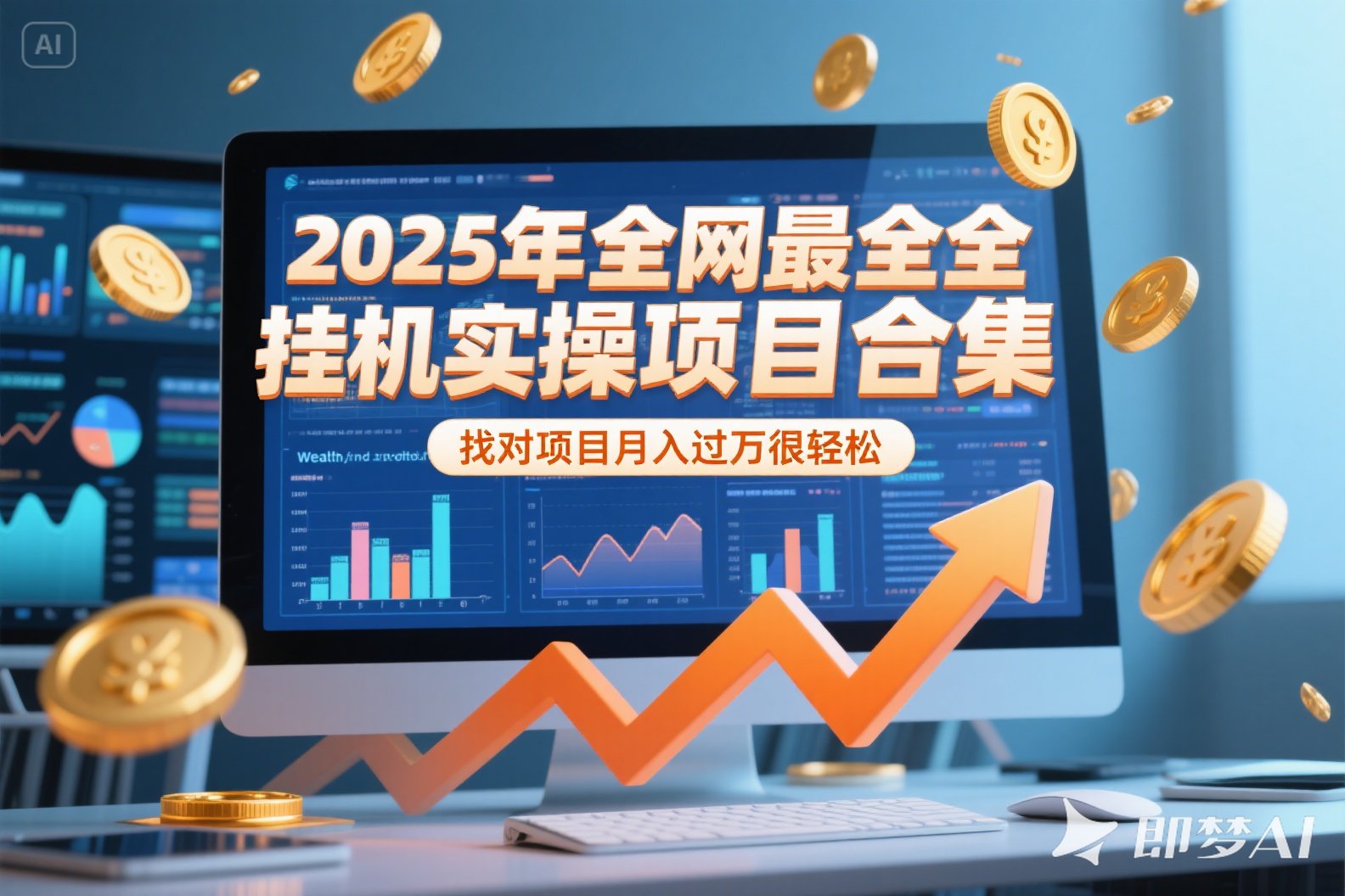2025年挂机实操项目实操演练，挂机类型，AI直播类型，轻资产创业类型…-青年网赚