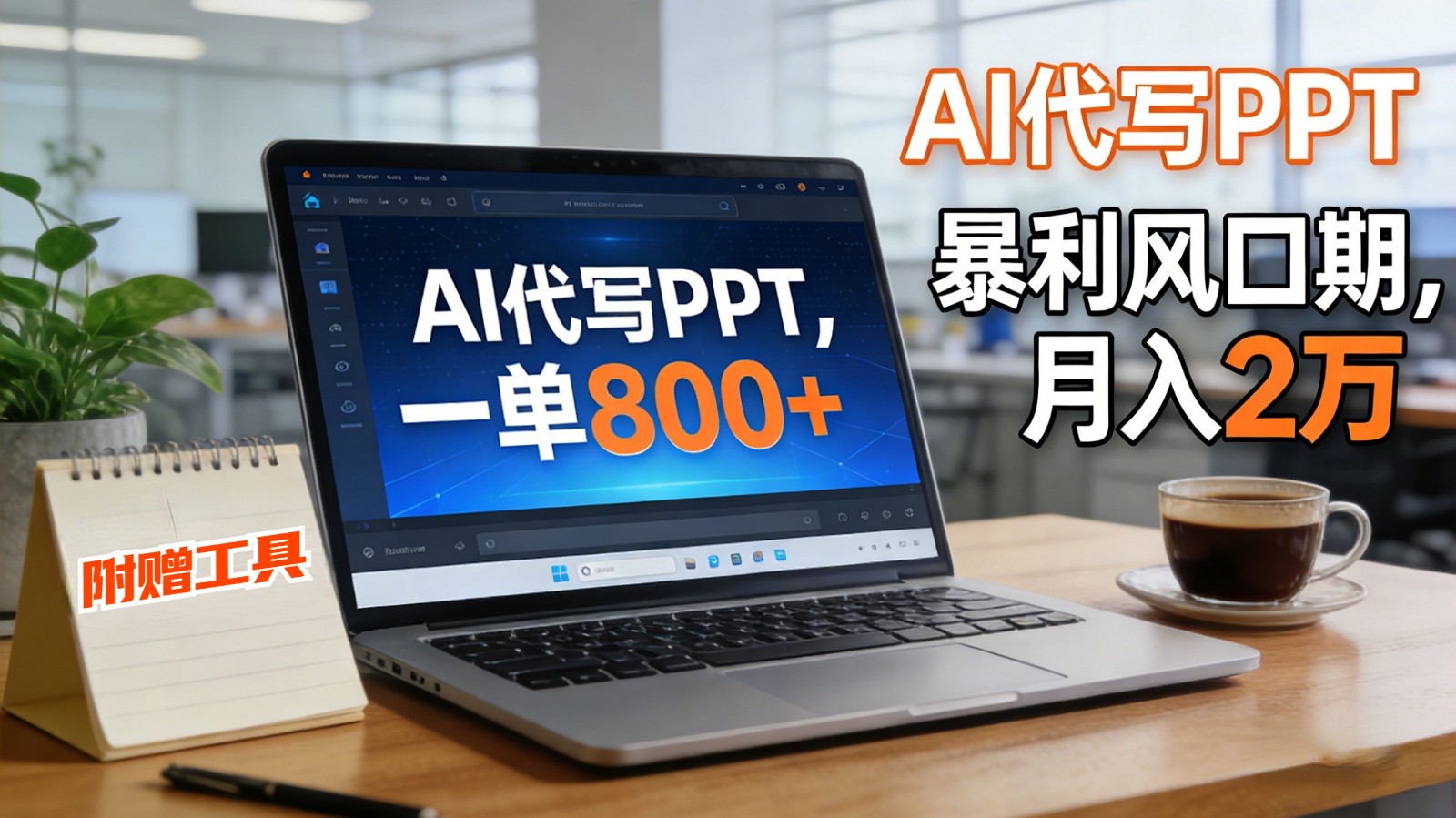AI 代写做 PPT！一单狂赚 800+，风口期月入 2 万(工具 + 提示词直接送)-青年网赚