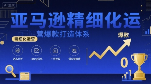 亚马逊精细化运营爆款打造体系，视频课+全套资料文档-青年网赚