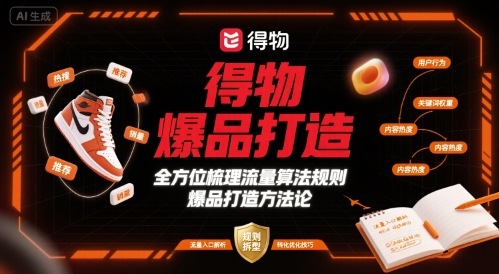 得物爆品打造，全方位梳理得物流量算法规则爆品打造规则-青年网赚