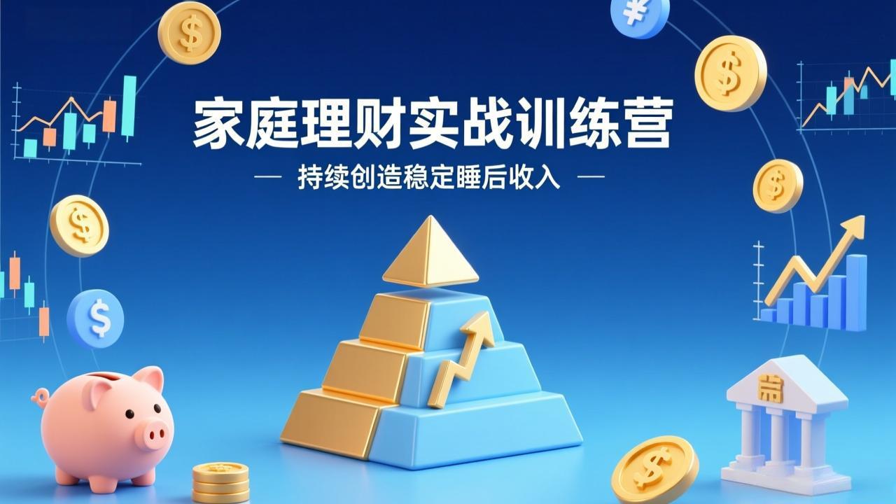 家庭理财实战训练营:从0到1建体系,三阶进阶层层递进,助你持续创造稳定睡后收入-青年网赚
