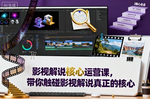 影视解说核心运营课，带你触碰影视解说真正的核心-青年网赚