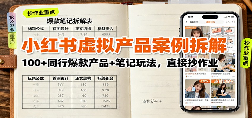 小红书虚拟产品案例拆解：100+同行爆款产品+笔记玩法，直接抄作业-青年网赚