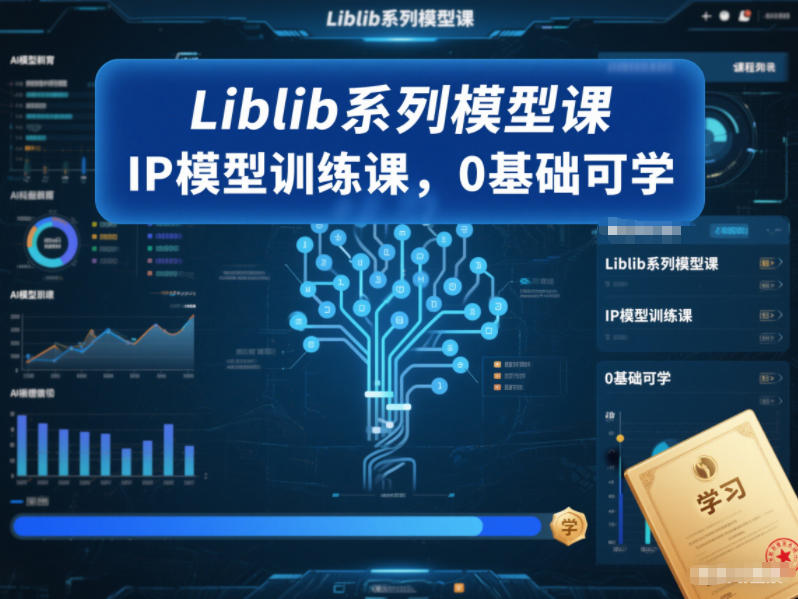 Liblib系列模型课，IP模型训练课，0基础可学-青年网赚