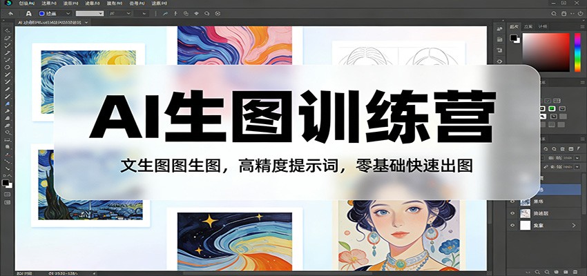 AI生图训练营：文生图图生图，高精度提示词，零基础快速出图-青年网赚